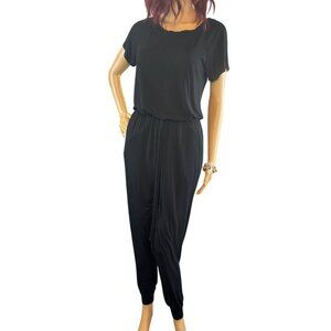 Short Sleeve Jumpsuit With Keyhole Back Design in‎ Black Size Small